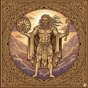 Dans la mythologie celtique, Taranis est un dieu majeur, souvent associé au tonnerre, à la foudre et aux forces célestes.