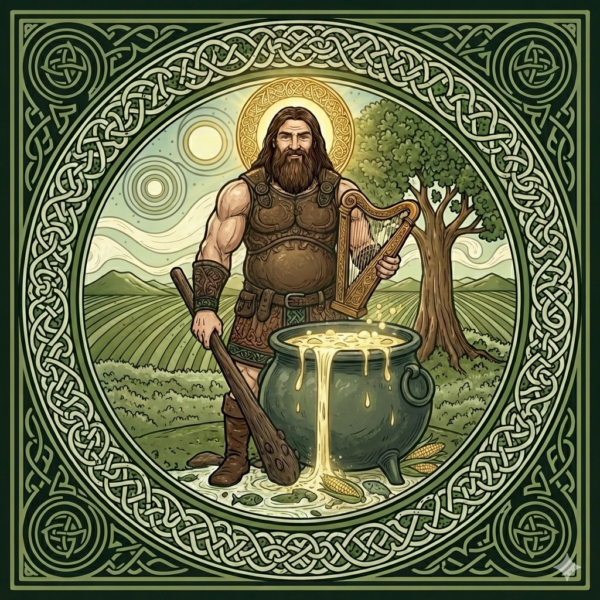 Dieu Dadga, incarnation de la puissance, la sagesse, l'abondance et la protection